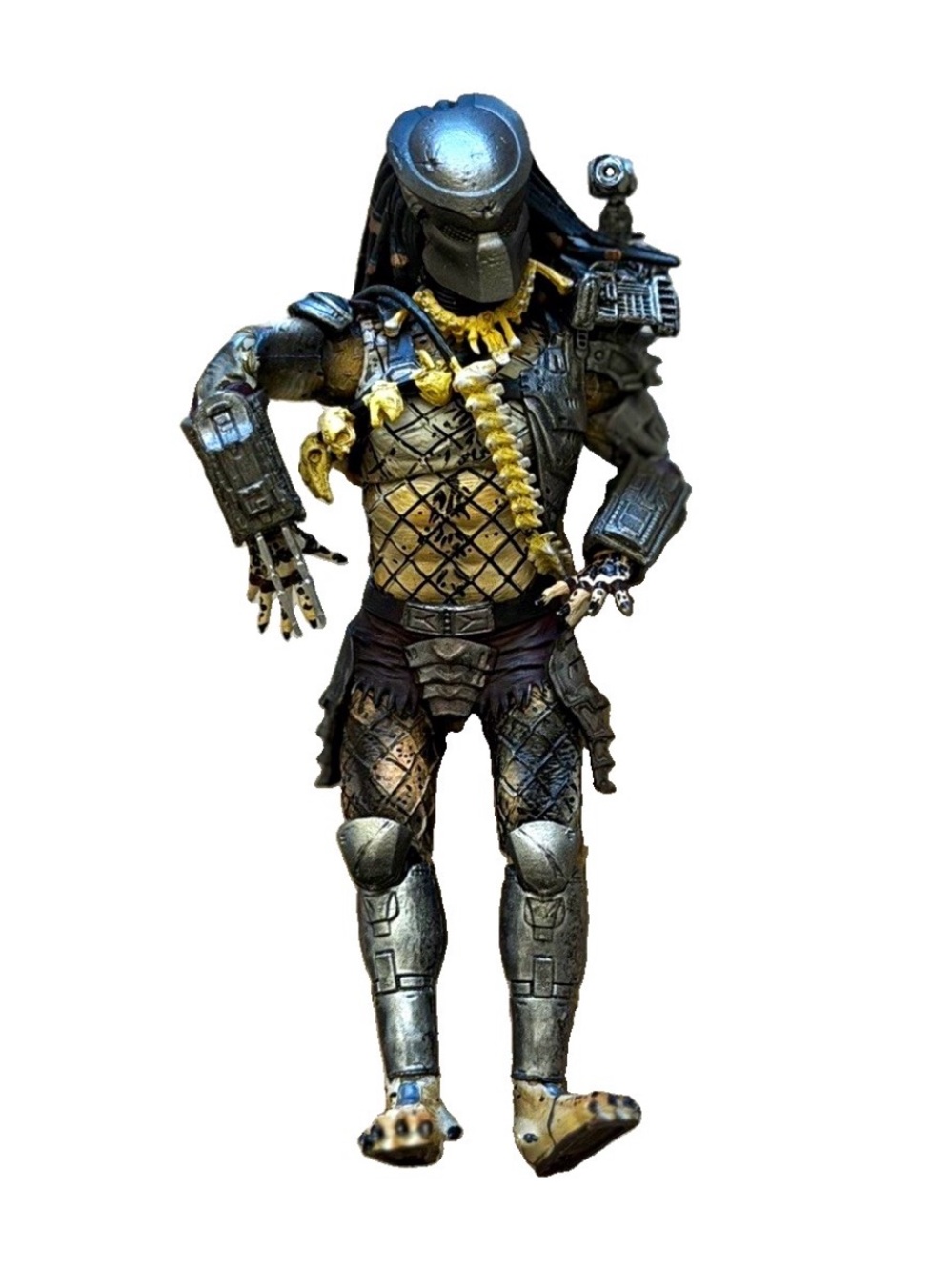Predator Collectible Figure - Black & Silver Action Figure with Yellow Accents